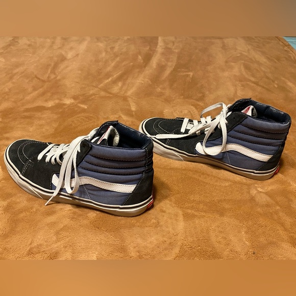 Vans Sk8-Hi Navy Blue/White Skateboarding High Tops Shoes Sneakers - Picture 6 of 14